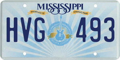 MS license plate HVG493