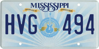 MS license plate HVG494