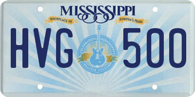 MS license plate HVG500