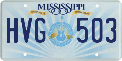 MS license plate HVG503