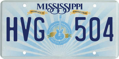 MS license plate HVG504
