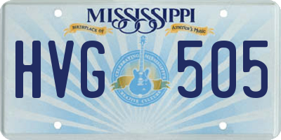 MS license plate HVG505
