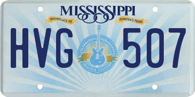 MS license plate HVG507