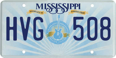 MS license plate HVG508