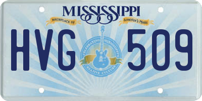 MS license plate HVG509