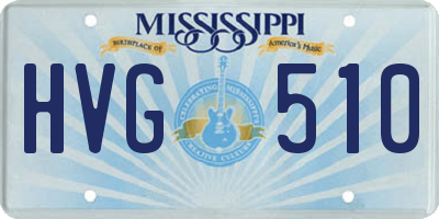 MS license plate HVG510