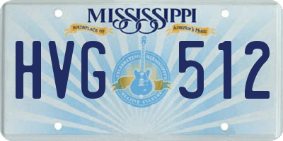 MS license plate HVG512