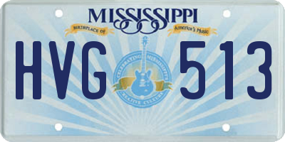 MS license plate HVG513