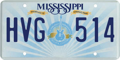 MS license plate HVG514