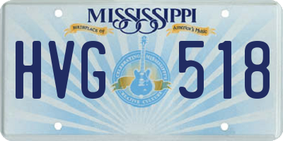 MS license plate HVG518