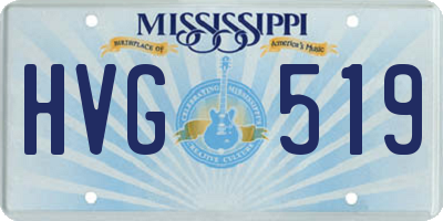 MS license plate HVG519
