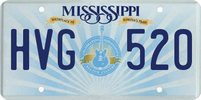 MS license plate HVG520