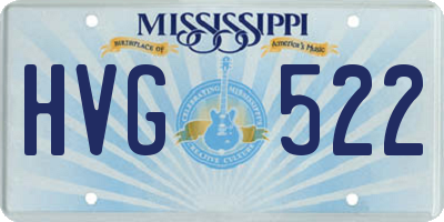 MS license plate HVG522
