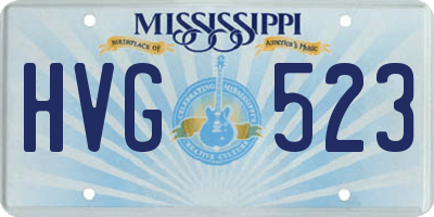 MS license plate HVG523