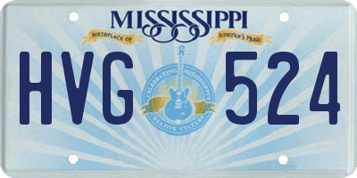 MS license plate HVG524