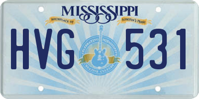 MS license plate HVG531