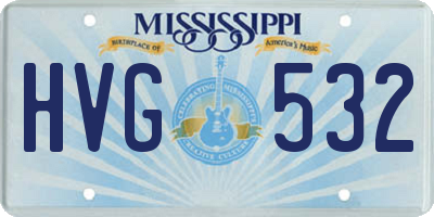 MS license plate HVG532