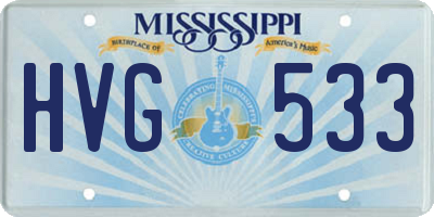 MS license plate HVG533