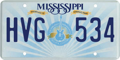 MS license plate HVG534