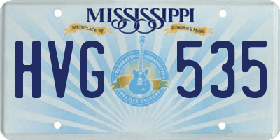 MS license plate HVG535