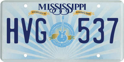 MS license plate HVG537