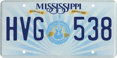 MS license plate HVG538
