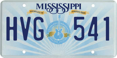 MS license plate HVG541