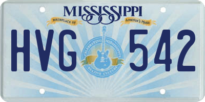 MS license plate HVG542