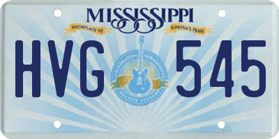 MS license plate HVG545