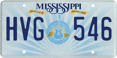MS license plate HVG546