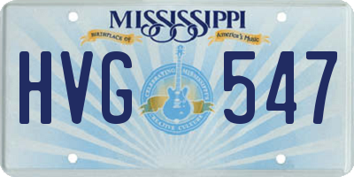 MS license plate HVG547