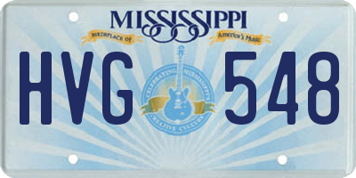 MS license plate HVG548