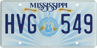 MS license plate HVG549