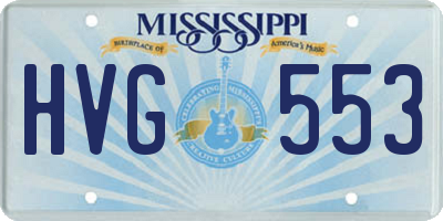 MS license plate HVG553