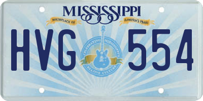 MS license plate HVG554