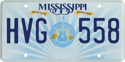 MS license plate HVG558