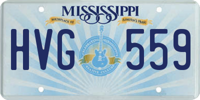 MS license plate HVG559