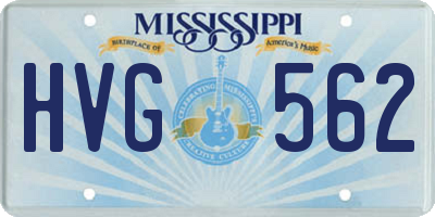 MS license plate HVG562