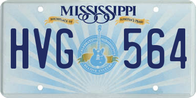 MS license plate HVG564