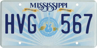MS license plate HVG567