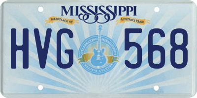 MS license plate HVG568