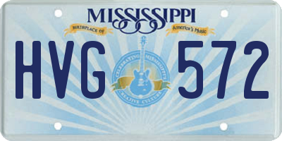 MS license plate HVG572