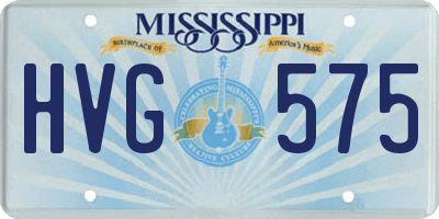 MS license plate HVG575