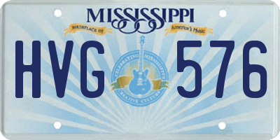 MS license plate HVG576