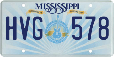 MS license plate HVG578