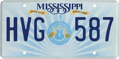MS license plate HVG587