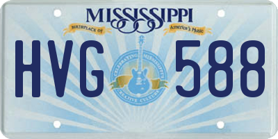 MS license plate HVG588