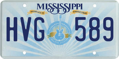 MS license plate HVG589