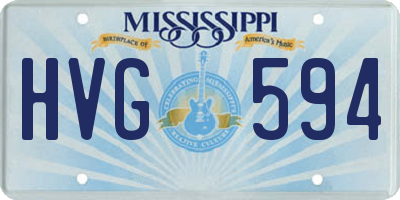 MS license plate HVG594