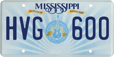 MS license plate HVG600